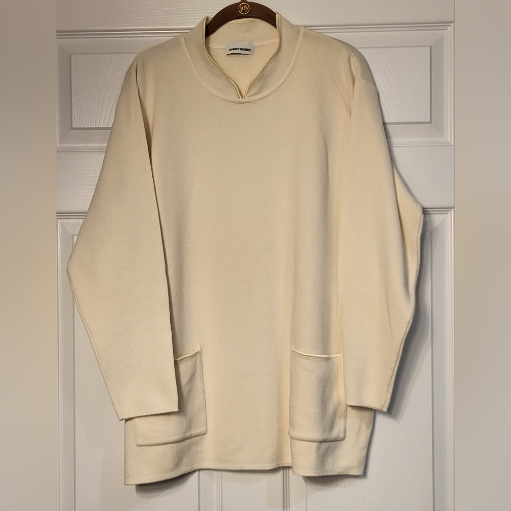 Gerry Weber Wool Blend Cream Shirt Size 14